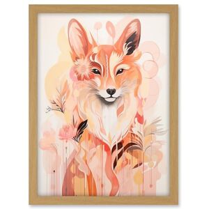 Artery8 Floral Fox Spirit Animal Boho Calm Pastel Colour Artwork Orange Pink Abstract Woodland Creature Flowers Artwork Framed A3 Wall Art Print Artery8 Floral Fox Spirit Animal Boho Calm Pastel Colour Artwork Orange Pink Abstract Woodland Creature Flowers Artwork Framed A3 Wall Art Print