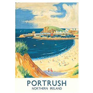 Wee Blue Coo Beach Coast Harbour Portrush Northern Ireland Picture Wall Art Print Wee Blue Coo Beach Coast Harbour Portrush Northern Ireland Picture Wall Art Print