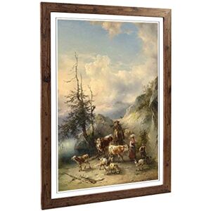 Big Box Art Framed Print of Friedrich Gauermann Animals and Landscape Design Wall Art Picture Home Decor for Kitchen, Living Room, Bedroom, Hallway, Walnut, A2 / 24.5x18 Inch / 62x45cm Big Box Art Framed Print of Friedrich Gauermann Animals and Landscape Design Wall Art Picture Home Decor for Kitchen, Living Room, Bedroom, Hallway, Walnut, A2 / 24.5x18 Inch / 62x45cm