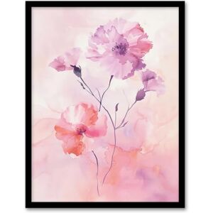 Artery8 Carnation Flowers Watercolour Pink Pastel Modern Living Room Artwork Framed Wall Art Print A4 Artery8 Carnation Flowers Watercolour Pink Pastel Modern Living Room Artwork Framed Wall Art Print A4