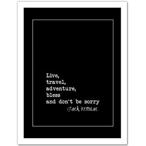Wee Blue Coo Kerouac Live Travel Adventure Bless Artwork Framed Wall Art Print 18X24 Inch Wee Blue Coo Kerouac Live Travel Adventure Bless Artwork Framed Wall Art Print 18X24 Inch