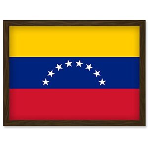 Artery8 - Venezuela Flag - A4 Brown - Framed Wall Art Artery8 - Venezuela Flag - A4 Brown - Framed Wall Art