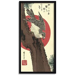Artery8 Hiroshige Hawk On Pine Bird Japanese Art Framed Wall Art Print Long 25X12 Inch Artery8 Hiroshige Hawk On Pine Bird Japanese Art Framed Wall Art Print Long 25X12 Inch