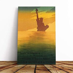 Big Box Art Travel Poster Statue of Liberty Canvas Print Gallery Wrapped 30mm Frame Wall Art 24x16 inches Ready to Hang Retro Picture Living Room Bedroom Lounge Office Big Box Art Travel Poster Statue of Liberty Canvas Print Gallery Wrapped 30mm Frame Wall Art 24x16 inches Ready to Hang Retro Picture Living Room Bedroom Lounge Office