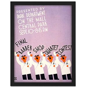Wee Blue Coo Barber Shop Quartet Central Park New York Artwork Framed Wall Art Print 18X24 Inch Wee Blue Coo Barber Shop Quartet Central Park New York Artwork Framed Wall Art Print 18X24 Inch