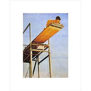 Wee Blue Coo Painting Portrait Dive Board Boy Fear Height Pool Swim Wall Art Print Wee Blue Coo Painting Portrait Dive Board Boy Fear Height Pool Swim Wall Art Print