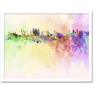 Wee Blue Coo Painting Abstract Cityscape London England Skyline Paint Splash Art Print Framed Poster Wall Decor 12X16 Inch Wee Blue Coo Painting Abstract Cityscape London England Skyline Paint Splash Art Print Framed Poster Wall Decor 12X16 Inch
