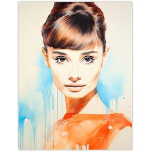 Artery8 Audrey Watercolour Pencil Painting Orange Blue Hollywood Star Bright Portrait Artwork Large Wall Art Poster Print Thick Paper 18X24 Inch Artery8 Audrey Watercolour Pencil Painting Orange Blue Hollywood Star Bright Portrait Artwork Large Wall Art Poster Print Thick Paper 18X24 Inch