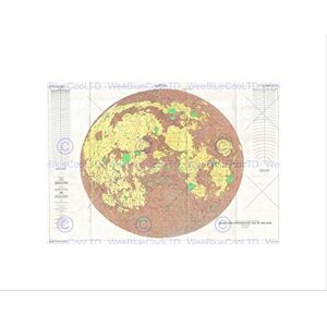 Wee Blue Coo Map Illustrated Antique Usgs Geologic Moon Wall Art Print Wee Blue Coo Map Illustrated Antique Usgs Geologic Moon Wall Art Print