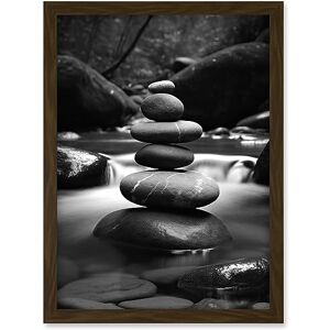 Artery8 Zen Stacking Stones in River Black and White Photo Artwork Framed A3 Wall Art Print Artery8 Zen Stacking Stones in River Black and White Photo Artwork Framed A3 Wall Art Print