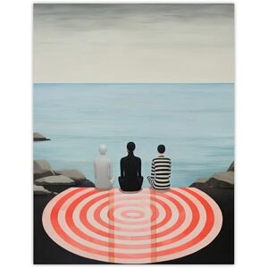 Wee Blue Coo Conversations By The Sea Oil Painting Trio Waiting in Secret Coastal Landscape Conceptual Large Wall Art Poster Print Thick Paper 18X24 Inch Wee Blue Coo Conversations By The Sea Oil Painting Trio Waiting in Secret Coastal Landscape Conceptual Large Wall Art Poster Print Thick Paper 18X24 Inch