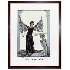 Artery8 Barbier Wings Dress French Fashion Woman 1923 Art Print Framed Poster Wall Decor 12x16 inch Artery8 Barbier Wings Dress French Fashion Woman 1923 Art Print Framed Poster Wall Decor 12x16 inch