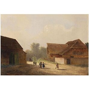 Wee Blue Coo Painting Rural Doll Children Home From School Wall Art Print Wee Blue Coo Painting Rural Doll Children Home From School Wall Art Print