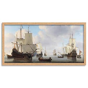Artery8 Van De Velde Dutch Ships In A Calm Sea Framed Wall Art Print Long 25X12 Inch Artery8 Van De Velde Dutch Ships In A Calm Sea Framed Wall Art Print Long 25X12 Inch
