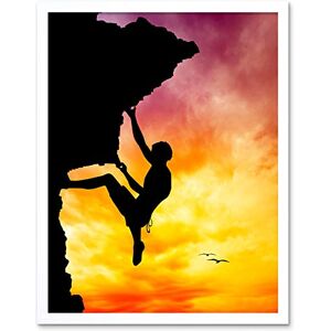 Wee Blue Coo Photo Mock Up Silhouette Sunset Rock Climbing Art Print Framed Poster Wall Decor 12X16 Inch Wee Blue Coo Photo Mock Up Silhouette Sunset Rock Climbing Art Print Framed Poster Wall Decor 12X16 Inch
