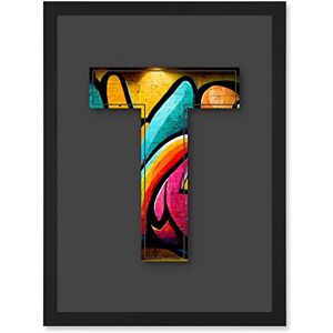 Artery8 - Letter T - Multicoloured - A4 - Framed Wall Art Artery8 - Letter T - Multicoloured - A4 - Framed Wall Art