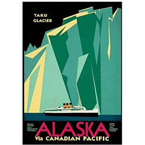 Wee Blue Coo Travel Tourism Cruise Ship Taku Glacier Alaska Canada Wall Art Print Wee Blue Coo Travel Tourism Cruise Ship Taku Glacier Alaska Canada Wall Art Print