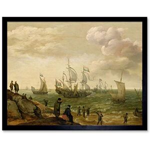 Artery8 Willaerts Ships Along The Shore Painting Art Print Framed Poster Wall Decor 12x16 inch Artery8 Willaerts Ships Along The Shore Painting Art Print Framed Poster Wall Decor 12x16 inch