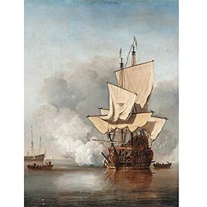 Artery8 The Cannon Shot Battle At Sea Illustration Art Print Canvas Premium Wall Decor Poster Mural Artery8 The Cannon Shot Battle At Sea Illustration Art Print Canvas Premium Wall Decor Poster Mural