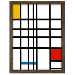 Wee Blue Coo Piet Mondrian Composition Yellow Blue Red Artwork Framed Wall Art Print 18X24 Inch Wee Blue Coo Piet Mondrian Composition Yellow Blue Red Artwork Framed Wall Art Print 18X24 Inch