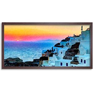 Wee Blue Coo Oia Village Santorini Greece Long Panel Framed Wall Art Print Wee Blue Coo Oia Village Santorini Greece Long Panel Framed Wall Art Print