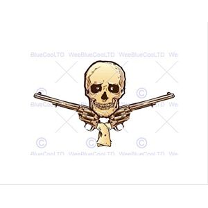 Wee Blue Coo Painting Drawing Jolly Roger Pistols Skull Gun Wall Art Print Wee Blue Coo Painting Drawing Jolly Roger Pistols Skull Gun Wall Art Print