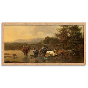 Artery8 Berchem The Cattle Herd Countryside Painting Framed Wall Art Print Long 25X12 Inch Artery8 Berchem The Cattle Herd Countryside Painting Framed Wall Art Print Long 25X12 Inch