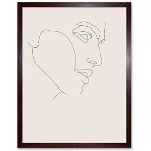 Wee Blue Coo Line Drawing Faces Man Minimalist Art Print Framed Poster Wall Decor 12x16 inch Wee Blue Coo Line Drawing Faces Man Minimalist Art Print Framed Poster Wall Decor 12x16 inch