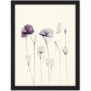 Doppelganger33 LTD Stylish Minimalist Flower Illustration Line Drawing with Purple Ink Artwork Framed Wall Art Print 18X24 inch Doppelganger33 LTD Stylish Minimalist Flower Illustration Line Drawing with Purple Ink Artwork Framed Wall Art Print 18X24 inch