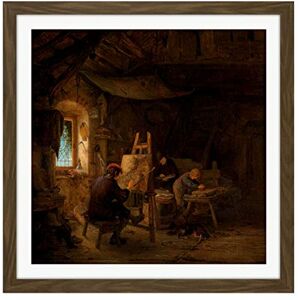 Artery8 Adriaen Van Ostade The Painters Studio Painting Square Wooden Framed Wall Art Print Picture 16X16 Inch Artery8 Adriaen Van Ostade The Painters Studio Painting Square Wooden Framed Wall Art Print Picture 16X16 Inch