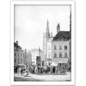 Artery8 De Jonghe Market Day In Courtrai Belgium Painting Artwork Framed Wall Art Print 18X24 Inch Artery8 De Jonghe Market Day In Courtrai Belgium Painting Artwork Framed Wall Art Print 18X24 Inch