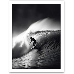 Artery8 Surfer Riding a Big Wave Black and White Photo Artwork Framed Wall Art Print 18X24 Inch Artery8 Surfer Riding a Big Wave Black and White Photo Artwork Framed Wall Art Print 18X24 Inch