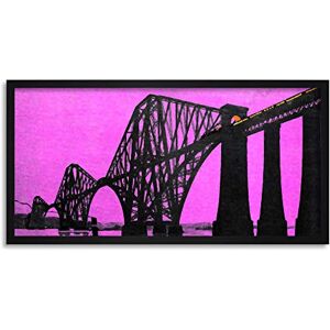 Wee Blue Coo Forth Bridge Edinburgh Pink Long Panel Framed Wall Art Print Wee Blue Coo Forth Bridge Edinburgh Pink Long Panel Framed Wall Art Print