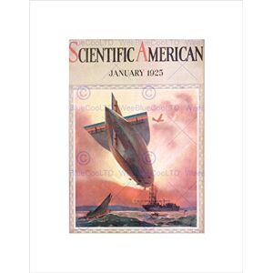 Wee Blue Coo Science Magazine Cover Scientific American Airship Ocean Boat Art Wall Art Print Wee Blue Coo Science Magazine Cover Scientific American Airship Ocean Boat Art Wall Art Print