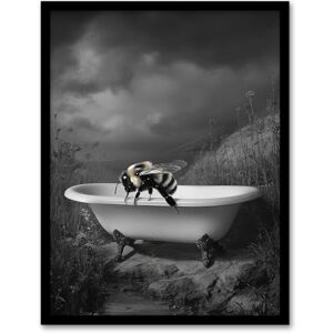 Artery8 Bumblebee Riverbank Bathtub Black White Surreal Bathroom Toilet Artwork Framed Wall Art Print A4 Artery8 Bumblebee Riverbank Bathtub Black White Surreal Bathroom Toilet Artwork Framed Wall Art Print A4