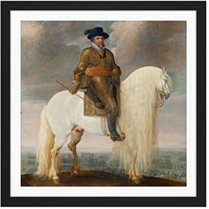 Artery8 Van Hillegaert Prince Maurits White Warhorse Painting Square Wooden Framed Wall Art Print Picture 16X16 Inch Artery8 Van Hillegaert Prince Maurits White Warhorse Painting Square Wooden Framed Wall Art Print Picture 16X16 Inch