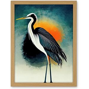 Wee Blue Coo Heron Monochrome Bird Portrait Orange Sunrise Illustration Acrylic Paint Artwork Framed Wall Art Print 18X24 Inch Wee Blue Coo Heron Monochrome Bird Portrait Orange Sunrise Illustration Acrylic Paint Artwork Framed Wall Art Print 18X24 Inch