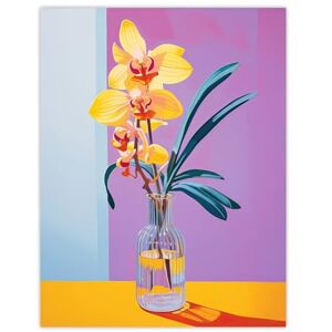 Wee Blue Coo Optimistic Orchids Oil Painting Orange Teal Purple Blooms in Glass Vase Detailed Floral Large Wall Art Poster Print Thick Paper 18X24 Inch Wee Blue Coo Optimistic Orchids Oil Painting Orange Teal Purple Blooms in Glass Vase Detailed Floral Large Wall Art Poster Print Thick Paper 18X24 Inch