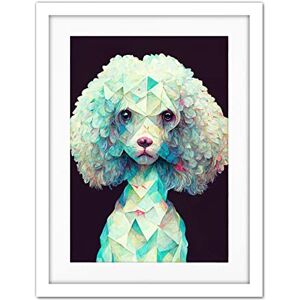 Doppelganger33 LTD The Polygon Poodle Abstract Teal Dog Painting Artwork Framed Wall Art Print 18X24 Inch Doppelganger33 LTD The Polygon Poodle Abstract Teal Dog Painting Artwork Framed Wall Art Print 18X24 Inch