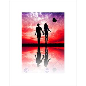 Wee Blue Coo PHOTO MOCK UP SILHOUETTE SUNSET LOVE HEART BALLOON FRAMED ART PRINT B12X13328 Wee Blue Coo PHOTO MOCK UP SILHOUETTE SUNSET LOVE HEART BALLOON FRAMED ART PRINT B12X13328