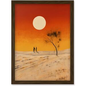 Artery8 Desert Landscape Sunset Sun Oil Painting Amber Orange Yellow Windswept Dunes Artwork Framed Wall Art Print A4 Artery8 Desert Landscape Sunset Sun Oil Painting Amber Orange Yellow Windswept Dunes Artwork Framed Wall Art Print A4