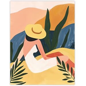 Artery8 Nature Lover Sunbathing Woman Abstract Painting Living Room Extra Large XL Wall Art Poster Print Artery8 Nature Lover Sunbathing Woman Abstract Painting Living Room Extra Large XL Wall Art Poster Print