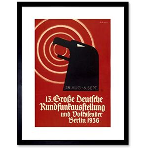 Wee Blue Coo CULTURAL RADIO GERMANY EAGLE BERLIN VINTAGE ADVERT FRAMED ART PRINT B12X846 Wee Blue Coo CULTURAL RADIO GERMANY EAGLE BERLIN VINTAGE ADVERT FRAMED ART PRINT B12X846