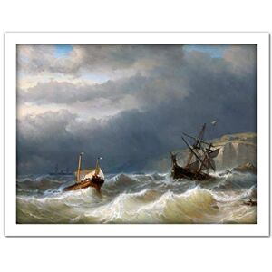Artery8 Meijer Storm Strait Dover Ships Seascape Painting Artwork Framed Wall Art Print 18X24 Inch Artery8 Meijer Storm Strait Dover Ships Seascape Painting Artwork Framed Wall Art Print 18X24 Inch