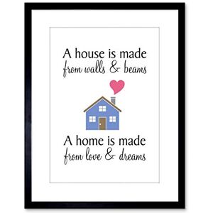 Wee Blue Coo QUOTE HOUSE MADE HOME LOVE DREAMS TEXT FRAMED PRINT F97X3658 Wee Blue Coo QUOTE HOUSE MADE HOME LOVE DREAMS TEXT FRAMED PRINT F97X3658