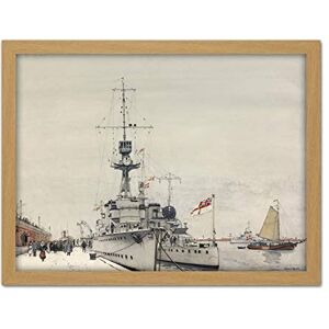Fine Art Prints King HMS Concord Cardiff Copenhagen WWI Painting Artwork Framed Wall Art Print 18X24 Inch Fine Art Prints King HMS Concord Cardiff Copenhagen WWI Painting Artwork Framed Wall Art Print 18X24 Inch