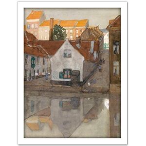 Artery8 Breitner Achterbuurt In Gent House River Painting Artwork Framed Wall Art Print 18X24 Inch Artery8 Breitner Achterbuurt In Gent House River Painting Artwork Framed Wall Art Print 18X24 Inch
