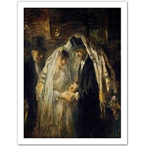 Artery8 Jozef Israels Jewish Wedding Celebration Painting Artwork Framed Wall Art Print 18X24 Inch Artery8 Jozef Israels Jewish Wedding Celebration Painting Artwork Framed Wall Art Print 18X24 Inch