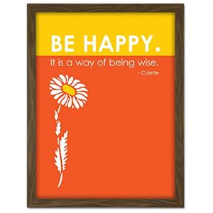 Wee Blue Coo Colette Be Happy Way Of Being Wise Artwork Framed Wall Art Print 18X24 Inch Wee Blue Coo Colette Be Happy Way Of Being Wise Artwork Framed Wall Art Print 18X24 Inch