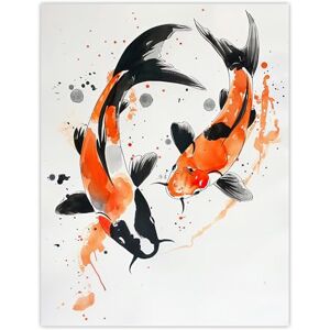 Artery8 Two Koi Carp Japanese Fish Bright Watercolour Bathroom Toilet Extra Large XL Wall Art Poster Print Artery8 Two Koi Carp Japanese Fish Bright Watercolour Bathroom Toilet Extra Large XL Wall Art Poster Print